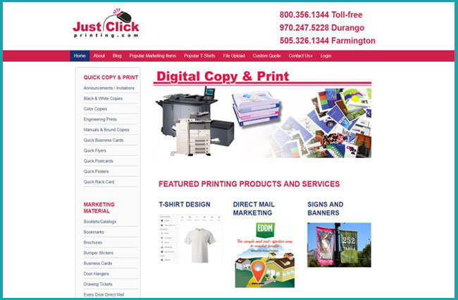 online shopping cart of printing house